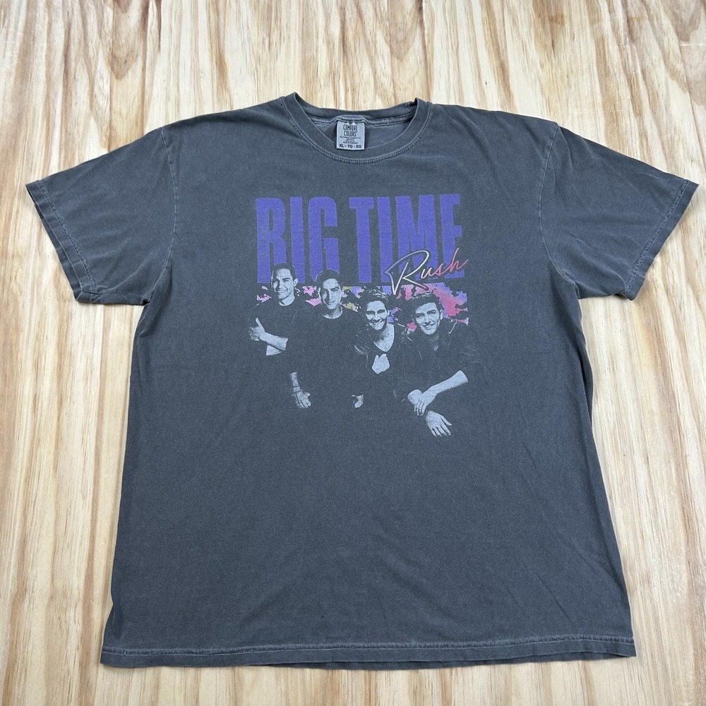 Big Time Rush Mens XL Gray Wash 2022 Tour T Shirt Band Concert Graphic